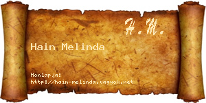 Hain Melinda névjegykártya